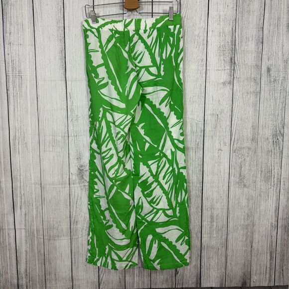 Lilly Pulitzer x Target Women's XS Green Rayon Palazzo Tropical Wide Legs Pants - Picture 3 of 7